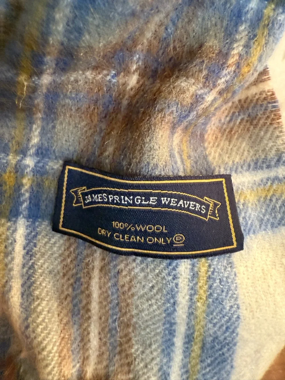 James Pringle Weavers Scotland 100% Pure Wool Scarf Plaid 12x54